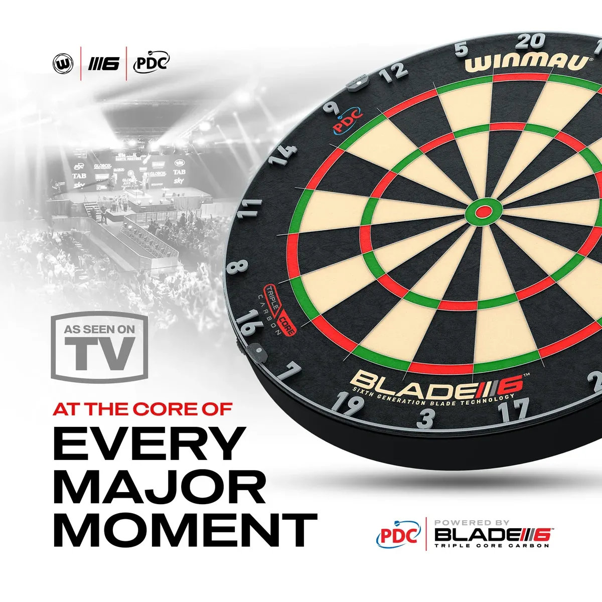 The Winmau Blade 6 Triple Core Carbon, at the core of every major moment